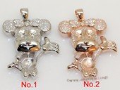 spm250 Sterling Silver Design Cartoon Mouse Pendant Mounting with Zircon Pave