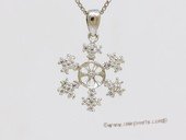 spm294 Sparkling Zircon Snow Flow Pendant Mounting in Sterling Silver