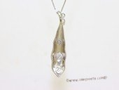 spm296 Sterling Silver Pea Design Pendant Mounting For Jewelry Marking