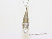 spm296 Sterling Silver Pea Design Pendant Mounting For Jewelry Marking