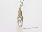 spm297 Sterling Silver Pea Design Pendant Mounting For Jewelry Marking