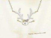 spm298 Sterling Silver Dear antler Pendant Mounting with Sterling Silver Chain