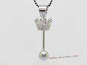 spm307 Sterling Silver Pendant Mounting in Crown Shape For Pendant Marking