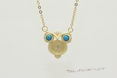 spm321 Sterling Silver Owl Shape Necklace Pendant Mounting in Gold Color With Chain