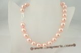 spn030 sterling silver 14mm Rosaline shell pearl single necklace in wholesale