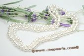 Spn055 Hand knotted 10mm Round Shell Pearl Rope Necklace in White Color