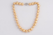 Spn061 Elegant 12*14mm Golden Oval Shell Pearl Costume Necklace