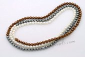 SPN065 Hand Strung Multicolor Round Shell Pearl Rope Necklace