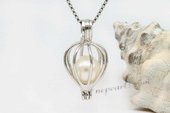 spp023 sterling 7-8mm AAA round pearl Heart design pendant