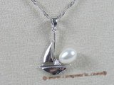 spp026 sterling white rice shape pearl jalor design pendant