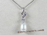 spp045 sterling silver pearl pendant with tear-drop pearls