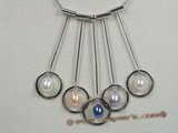 spp062 multicolor pearl circle pendant with 16inch sterling chain