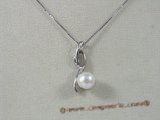 spp066 Sterling silver pendant with 7.5-8mm white bread pearl