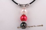 spp072 Multicolor whorl pearl Sterling silver pendant necklace in wholesale