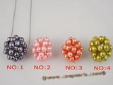 spp086 special colorized cultured Pearl Cluster ball necklace on sale
