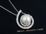 spp157 10-11mm white round pearl 925 silver zirconia mounting pendant online
