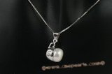 spp176 925 sterling silver cup pearl pendant necklace