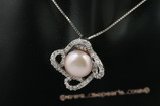 spp179 925silver 10-10.5mm Purple bread pearl pendant