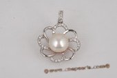 spp199 Fancy 10-10.5mm Bread pearl 925silver pendant, inlaid CZ