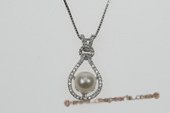spp209 Trendy 7-8mm Round Pearl Sterling Silver Pendant