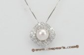 spp217 Trendy 9.5-10mm Bread Pearl Sterling Silver Pendant