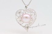 spp218 Sterling Silver 9.5-10mm Bread Pearl Pendant in Heart design