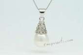 spp227 Designed Sterling Silver White Large Teardrop Pearl Pendant