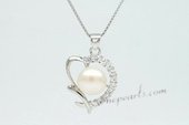 Spp338 Unquie 9.5-10mm Bread pearl 925siver Heart Shape Pendant