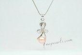 Spp340 Trendy Pink 7-7.5mm Bread pearl Sterling Silver Pendant