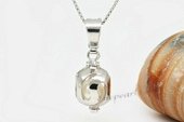 spp344 Wholesale Sterling Silver Cage Pendant with Round Pearl