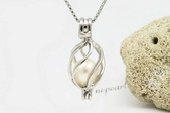 spp346 Fashion Cultured Round Pearl Cage Pendant in Twist Design