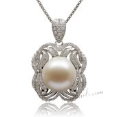 Spp374 Classic 925Silver Pendant with 10-11mm Freshwater Round Pearl