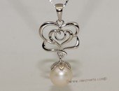 spp408  Sterling silver freshwater pearl pendant rose style nature's jewelry