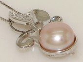 Spp429 Designer Sterling Silver 10.5-11mm bread pearl Pendant