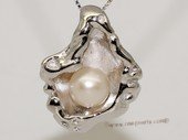 Spp437 Sterling Silver Oyster Shell Freshwater Pearl Pendant Natural Sea Jewelry