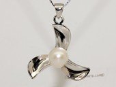 Spp444 Fashion Boat Ship Propeller Sterling 925 Silver Freshwater Pearl Pendant