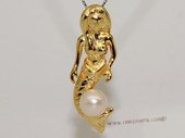 Spp445 Sterling silver Mermaid Pendant with Cultured Freshwater Pearl