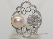 spp472  Fashion Flower Cubic Zircon 925 Sterling Silver Pearl Pendan