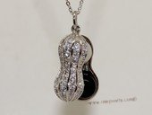 spp488 Sterling Silver Peanut Zircon Pendant With Freshwater Pearl