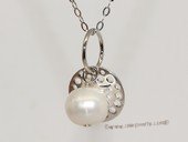 spp494  9-10mm Potato Pearl Sterling Silver  Charm Pendant