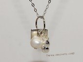 spp495 Freshwater Potato Pearl Sterling Silver  Charm Pendant