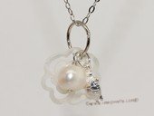 spp496  Freshwater Potato Pearl Sterling Silver  Charm Pendant