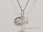 spp497  9-10mm Potato Pearl Sterling Silver  Charm Pendant