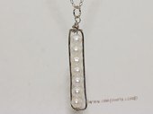 spp499  Handmade  Silver Tone Wire Wrap White potato Pearl Pendant