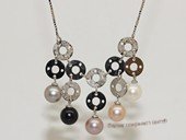 Spp508 Sterling Silver Chain Freshwater Pearl Necklace With Circle  Fitting