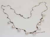 Spp509 Stylish Freshwater Drop Pearl Necklace In  Sterling Silver