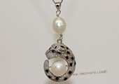 spp550 Sterling Silver Panther Zircon Pendant With Freshwater Pearl