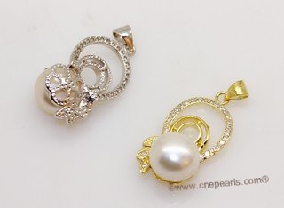 spp559 Unique 10-10.5mm bread pearl sterling silver pendant