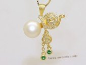 spp570 Fashion 9-9.5mm bread pearl sterling silver pendant