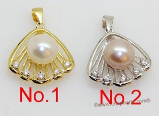 spp573 Fashion 9-9.5mm bread pearl sterling silver pendant